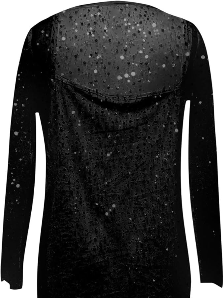 Robe à paillettes transparentes