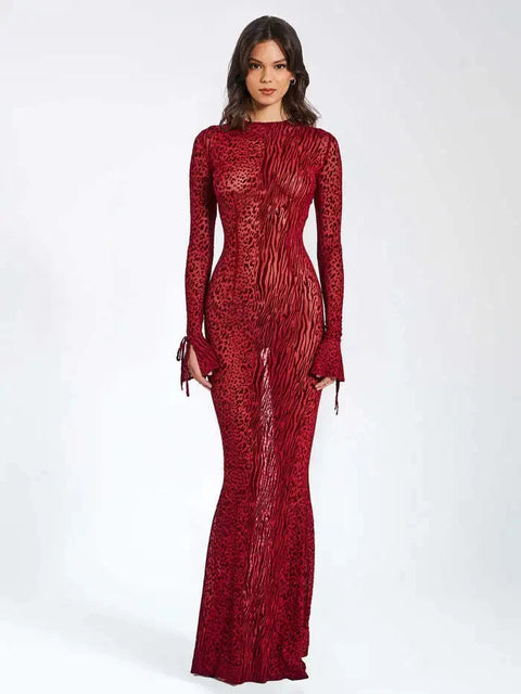 Robe rouge transparente