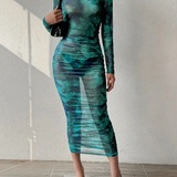 Robe manche longue transparente