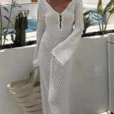 robe blanche manche longue transparente