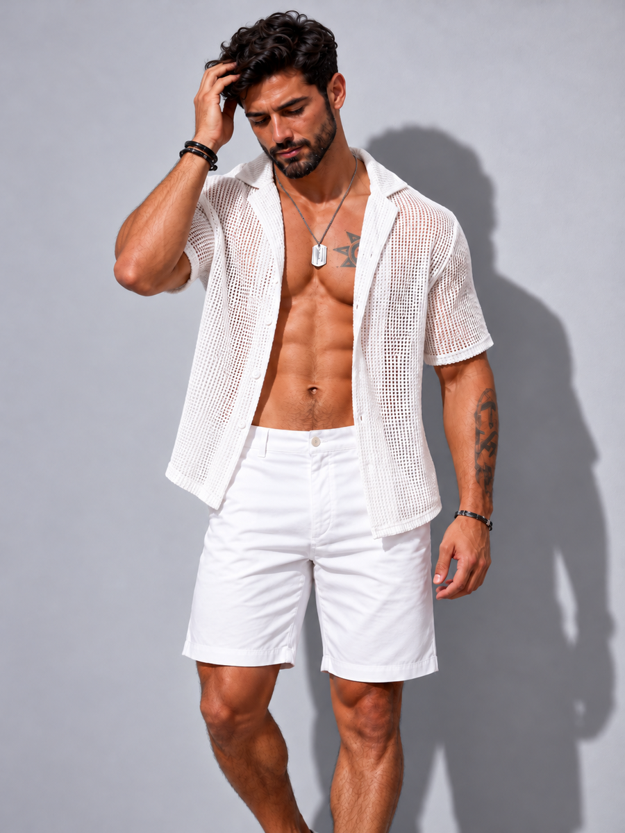 Chemise d'été transparente blanche