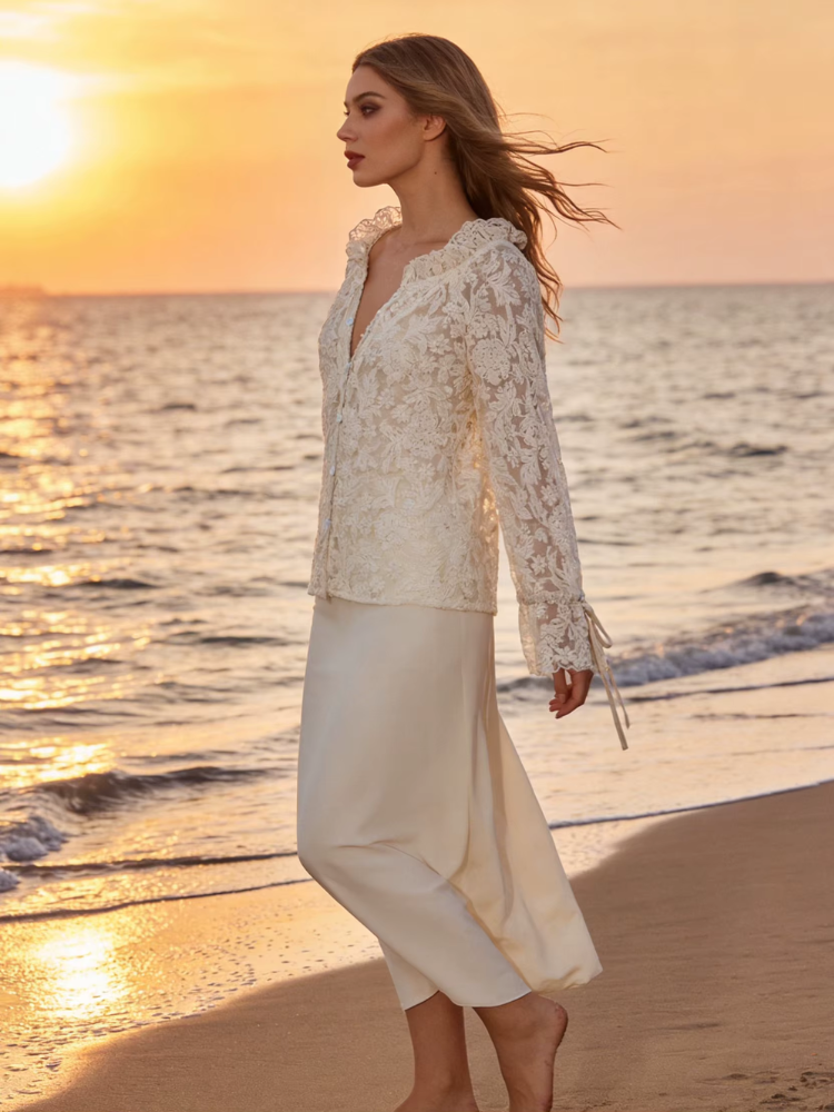 Chemise dentelle transparente