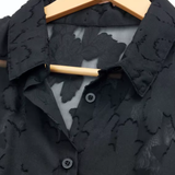 Chemise en dentelle noire transparente