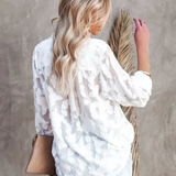 Chemise en dentelle noire transparente | blanc