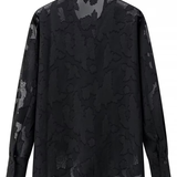 Chemise en dentelle noire transparente