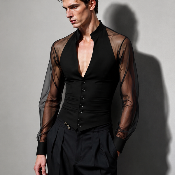 Chemise fluide transparente homme