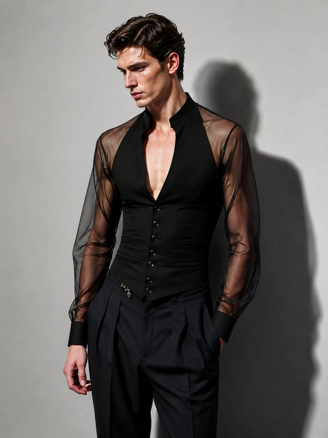 Chemise fluide transparente homme