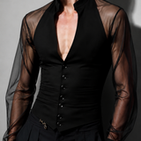 Chemise fluide transparente homme zoom