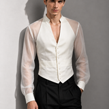 Chemise fluide transparente homme