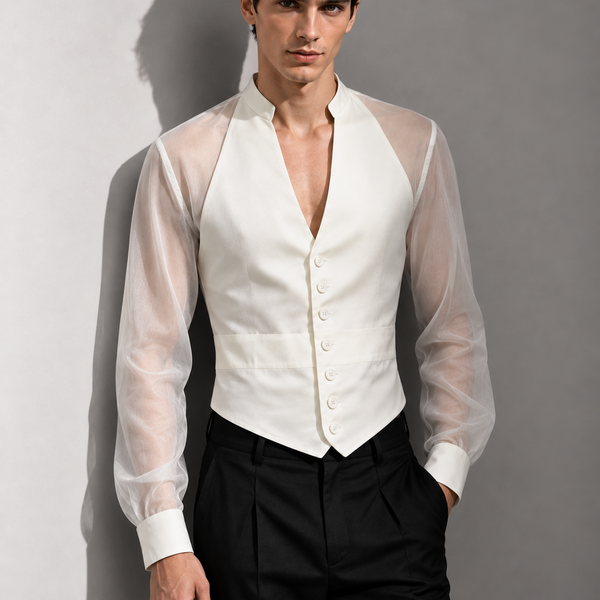 Chemise fluide transparente homme