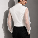 Chemise fluide transparente homme dos