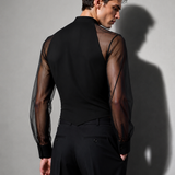 Chemise fluide transparente homme dos