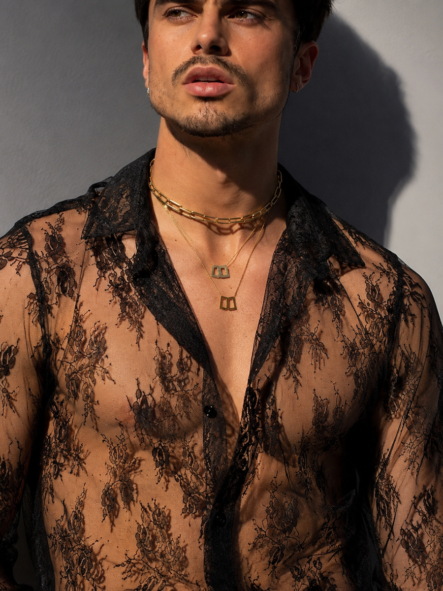Chemise homme fine été transparente zoom