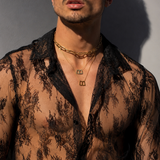 Chemise homme fine été transparente zoom