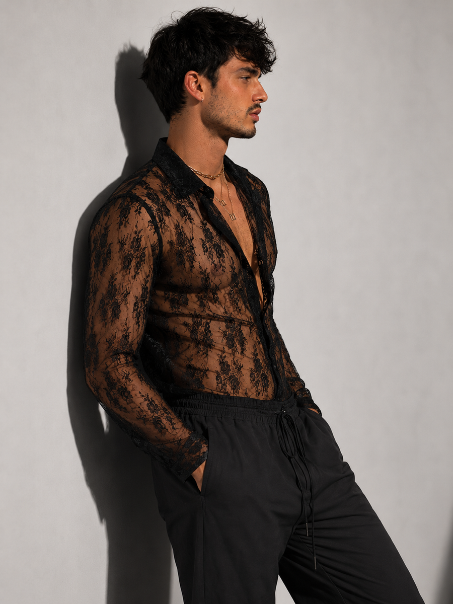 Chemise homme fine été transparente profil