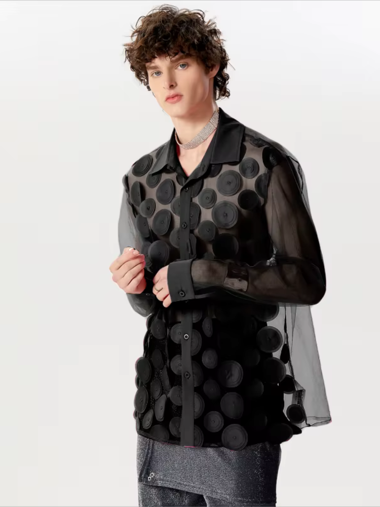 Chemise manche transparente