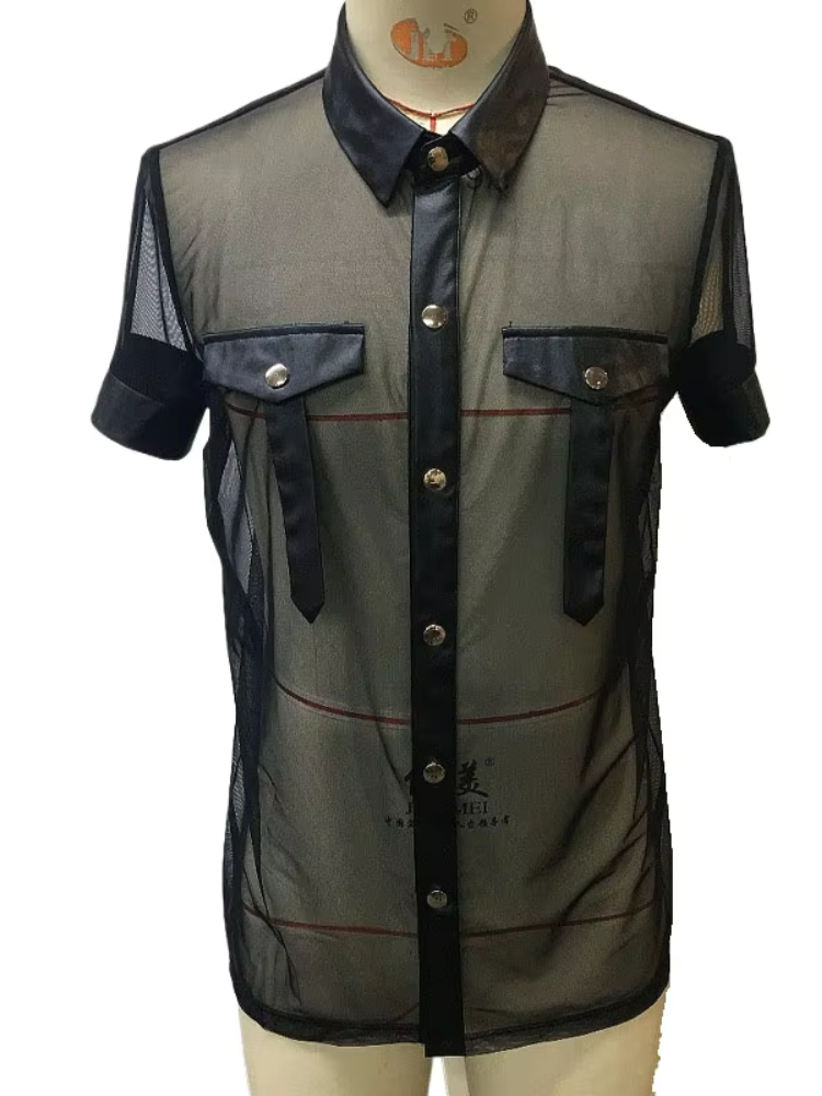 Chemise transparente manche courte