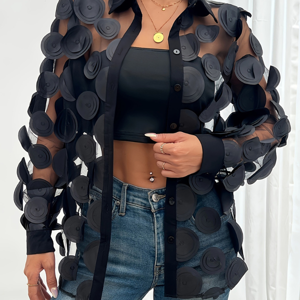 Chemise transparente sexy noire