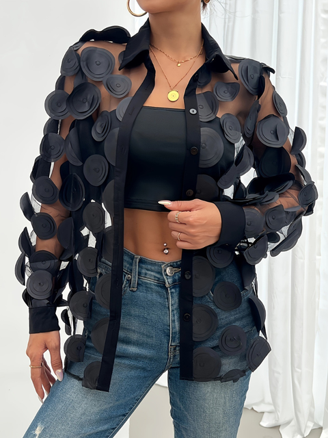 Chemise transparente sexy noire