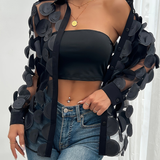 Chemise transparente sexy noire face