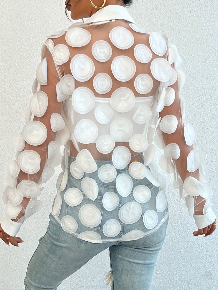 Chemise transparente sexy blanc dos