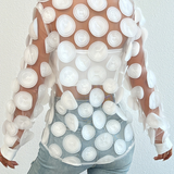 Chemise transparente sexy blanc dos