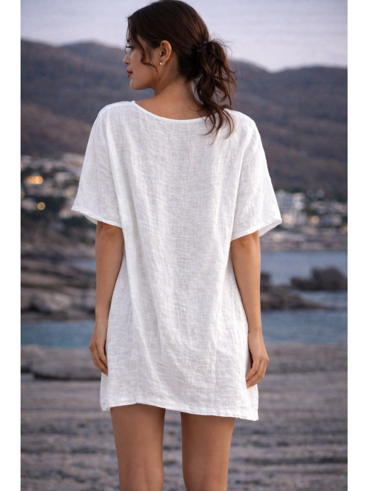 Chemise de plage transparente blanc