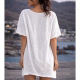 Chemise de plage transparente blanc