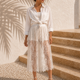 Jupe noire transparente blanche