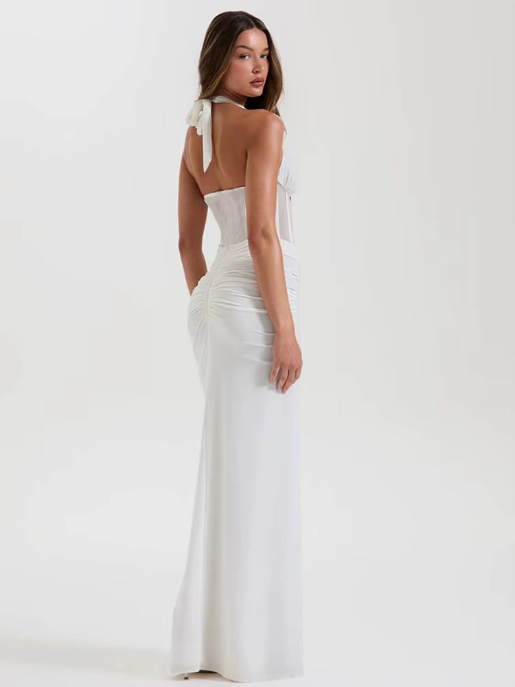 Robe d'été transparente blanc dos