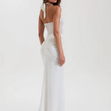 Robe d'été transparente blanc dos