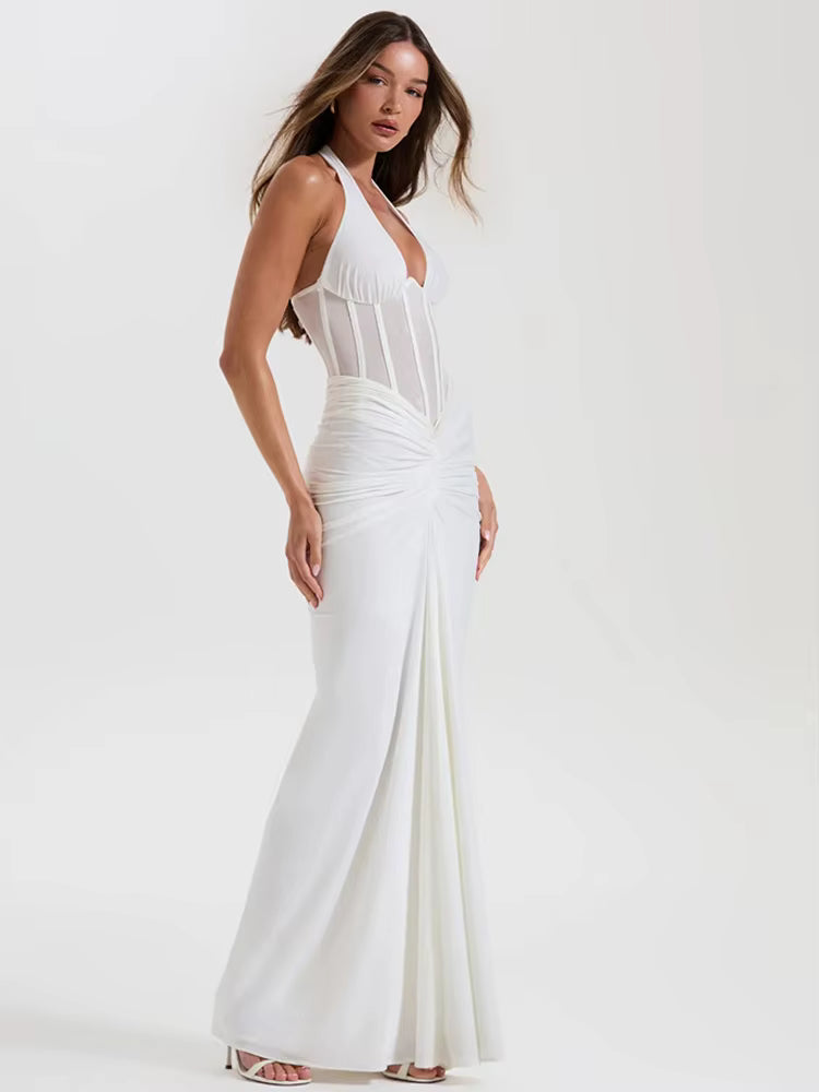 Robe d'été transparente blanc coter