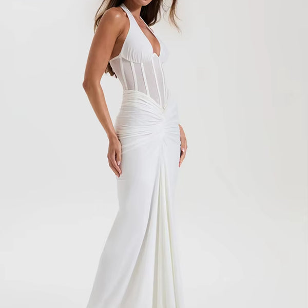 Robe d'été transparente blanc coter