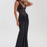 Robe d'été transparente noire coter