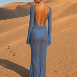 Robe de plage transparente dos