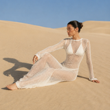 Robe de plage transparente blanc