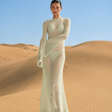 Robe de plage transparente vert