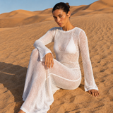Robe de plage transparente blanche