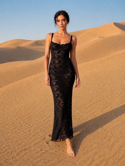 Robe dentelle transparente