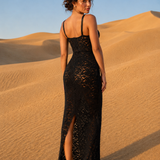 Robe dentelle transparente dos