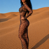 Robe longue léopard transparente profil