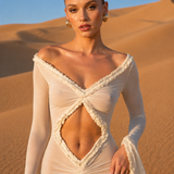 Robe transparente beige zoom