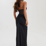 Robe d'été transparente noire dos