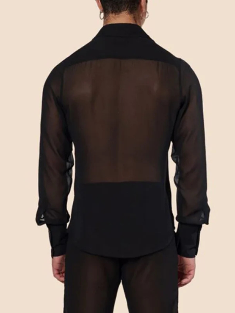 Chemise pour homme transparente couleur noire