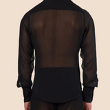 Chemise pour homme transparente couleur noire