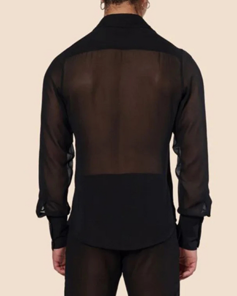 Chemise pour homme transparente couleur noire