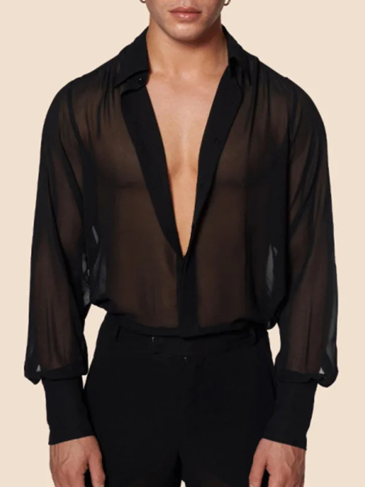 Chemise pour homme transparente couleur noire