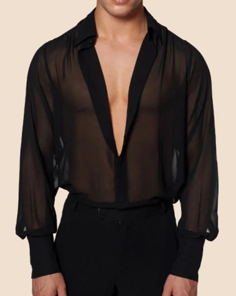 Chemise pour homme transparente couleur noire