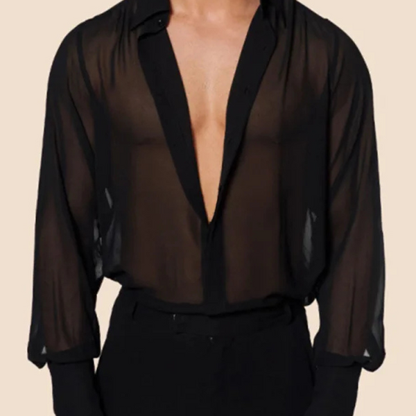 Chemise pour homme transparente couleur noire