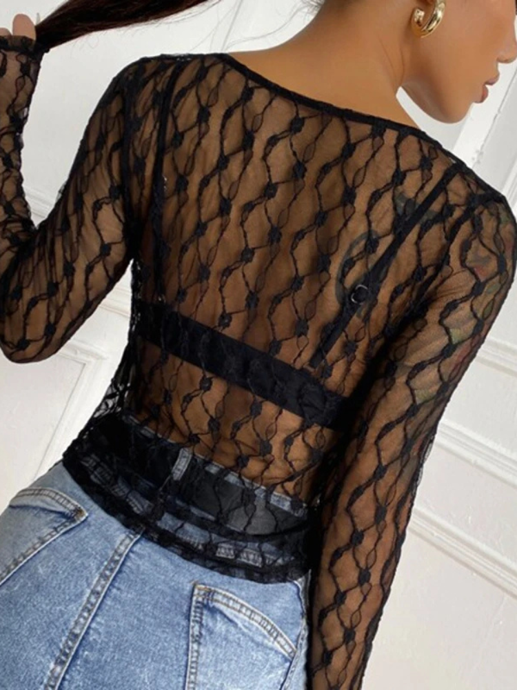 Chemise transparente manche longue